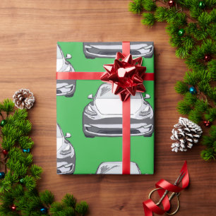 Papel De Regalo Fondo verde del vehículo eléctrico blanco SUV