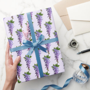 Papel De Regalo Fondo violento del patrón de flor de la glicinia 