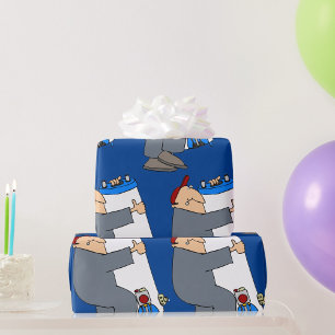 Papel De Regalo Fontanero de dibujos animados que lleva tanque de 