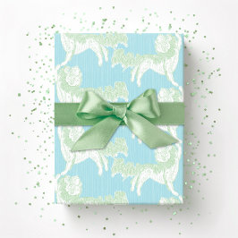 Papel De Regalo Foo Dog Waltz in Green and Aqua