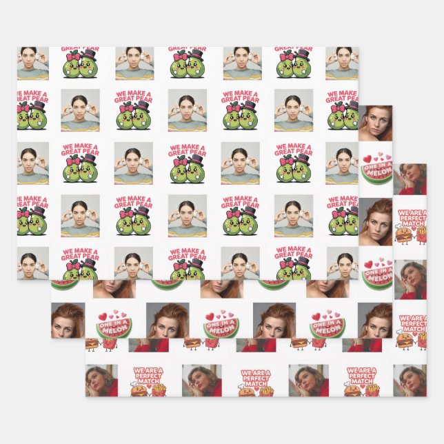 Papel de regalo Food Pun Love (Set)