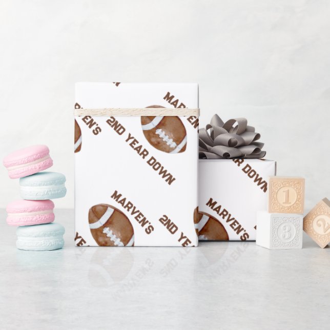 Papel De Regalo Football second year down boy birthday  (Baby Shower)