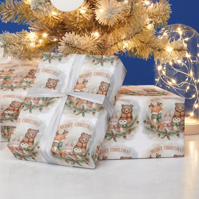 Papel De Regalo Forest Friends Cozy Christmas Wrap (Vacaciones)