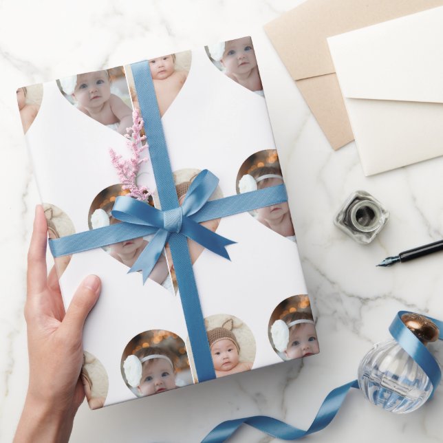 Papel De Regalo Forma cardíaca 2 Collage de fotos (Regalar)