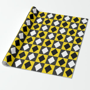 Papel De Regalo Forma de diamante Rhombus blanco amarillo