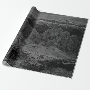 PAPEL DE REGALO FORMACIÓN DE ROCK EN FOTO DE GRAYSCALE