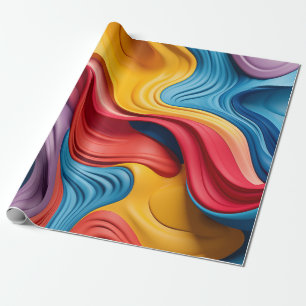 Papel De Regalo Formas 3D giradas en colores arcoiris