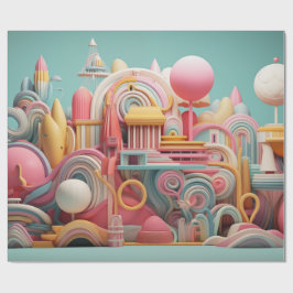 Papel De Regalo Formas abstractas de fantasía en colores pastel