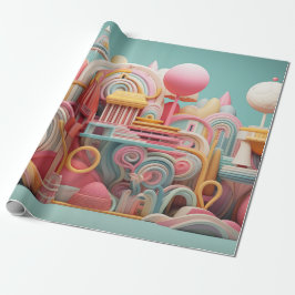 Papel De Regalo Formas abstractas de fantasía en colores pastel
