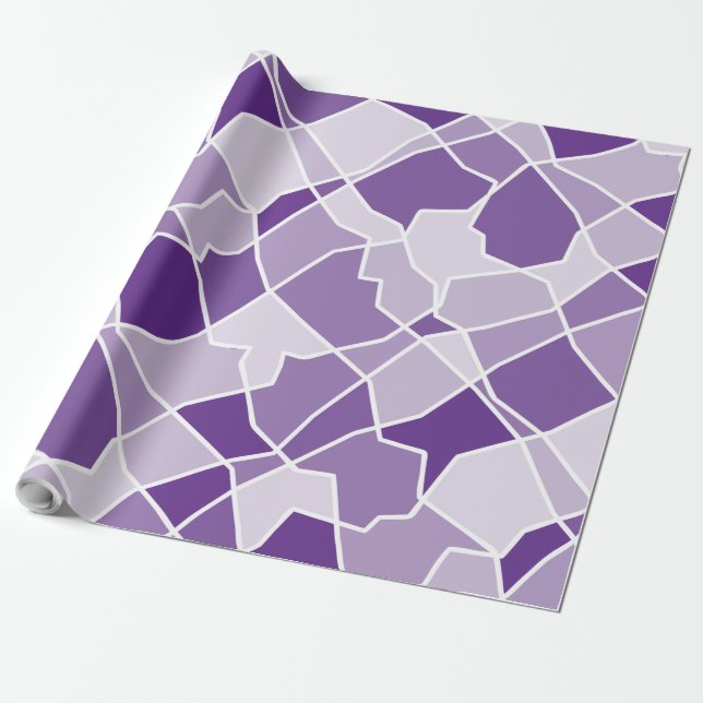 Papel De Regalo Formas aleatorias de contraste geométrico monocrom (Desenrollado)