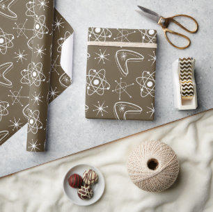 Papel De Regalo Formas atómicas Navidades modernos de medio siglo 