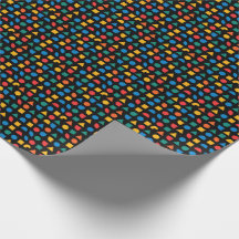 Formas coloridas sobre el envoltorio de regalo de