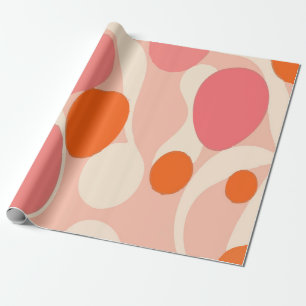 Papel De Regalo Formas de Círculo Naranja y Rosa – Divertidas y Mo