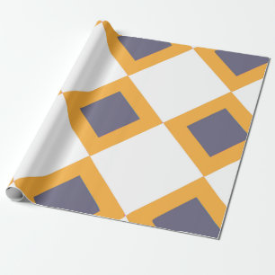 Papel De Regalo Formas de diamante gris y naranja
