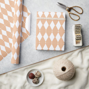 Papel De Regalo Formas de diamante rosado en blanco