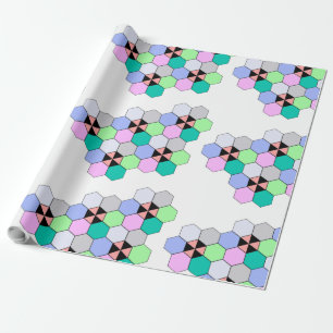 PAPEL DE REGALO FORMAS DE HEXAGÓN COLORIDAS