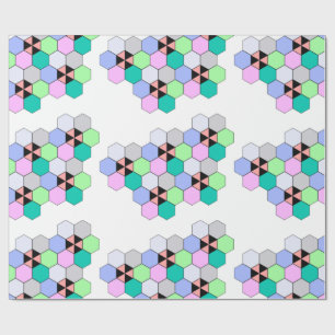PAPEL DE REGALO FORMAS DE HEXÁGONO COLORIDAS