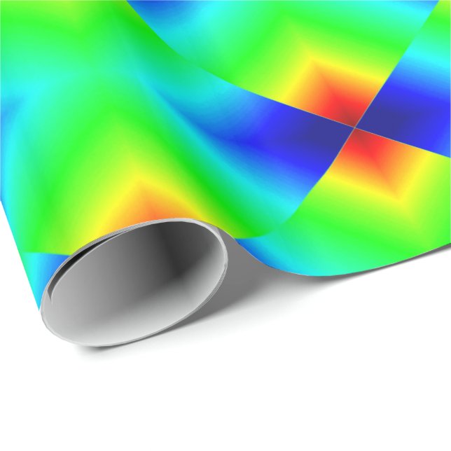 Papel De Regalo Formas de neón en verde (Esquina del rollo)