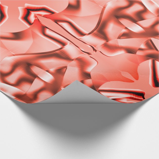 Papel De Regalo Formas de salmón curvo y tonos rojos (Esquina)