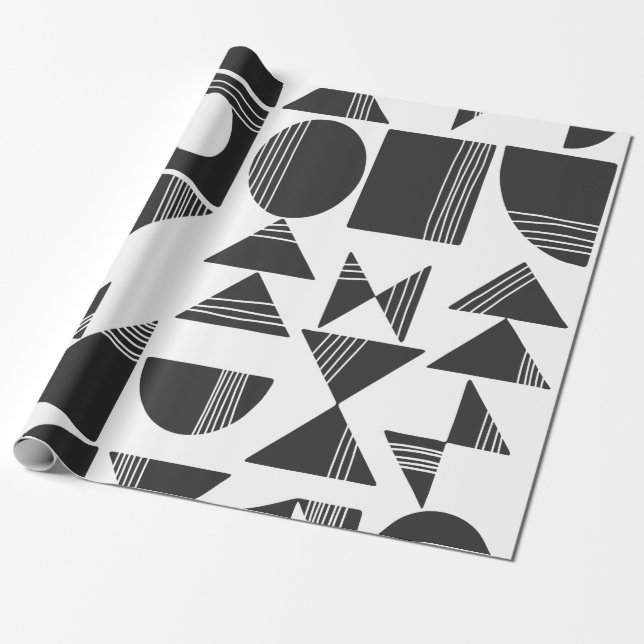 Papel De Regalo Formas geométricas abstractas modernas | Blanco y  (Desenrollado)