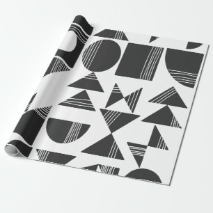 Papel De Regalo Formas geométricas abstractas modernas el   blanc