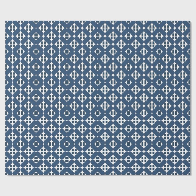 Papel De Regalo Formas geométricas azules abstractas (Superficie plana)