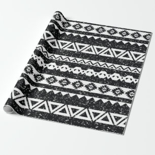 Papel De Regalo Formas geométricas blancas con brillo Azteca Triba