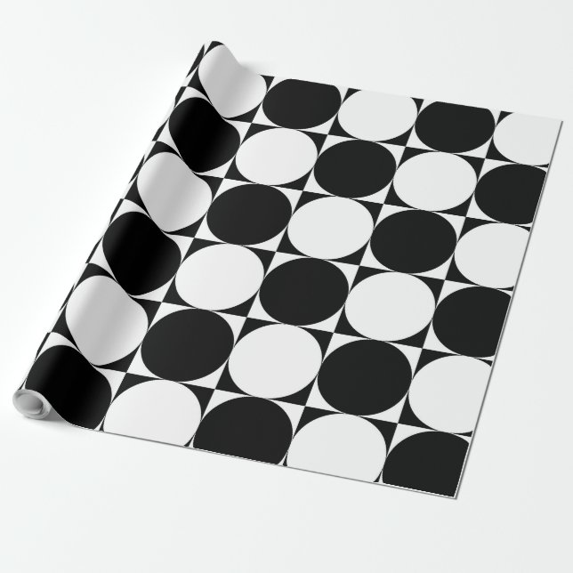 Papel De Regalo formas geométricas en blanco y negro (Desenrollado)