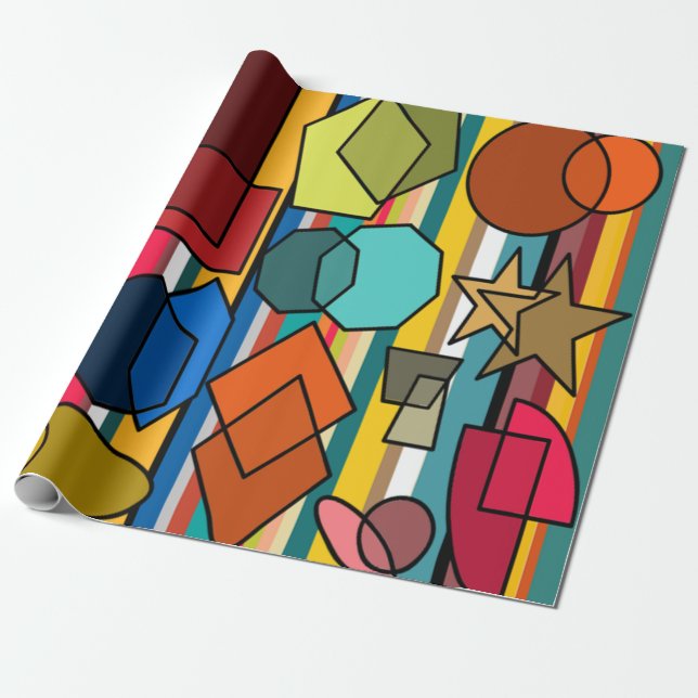 Papel De Regalo Formas y líneas Bauhaus (Desenrollado)