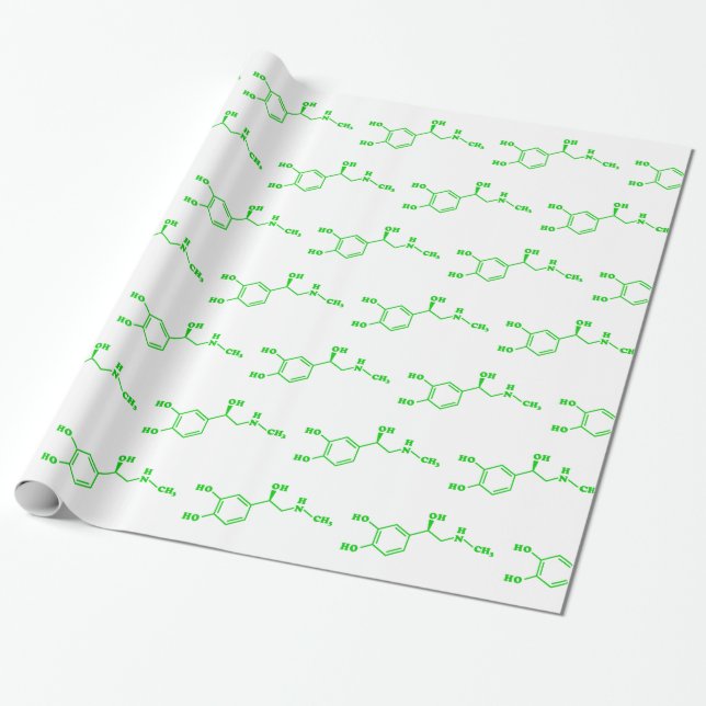 Papel De Regalo Fórmula Química Molecular Adrenalina (Desenrollado)