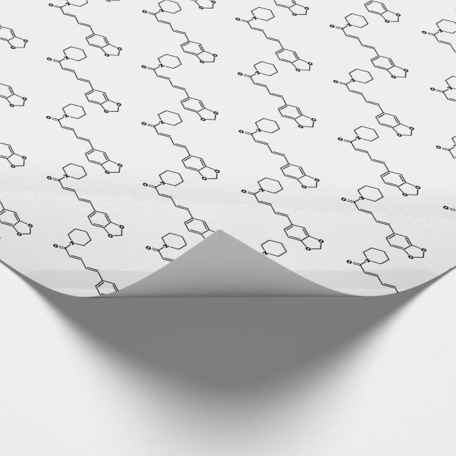 Papel De Regalo Fórmula química molecular de piperina negra (Esquina)