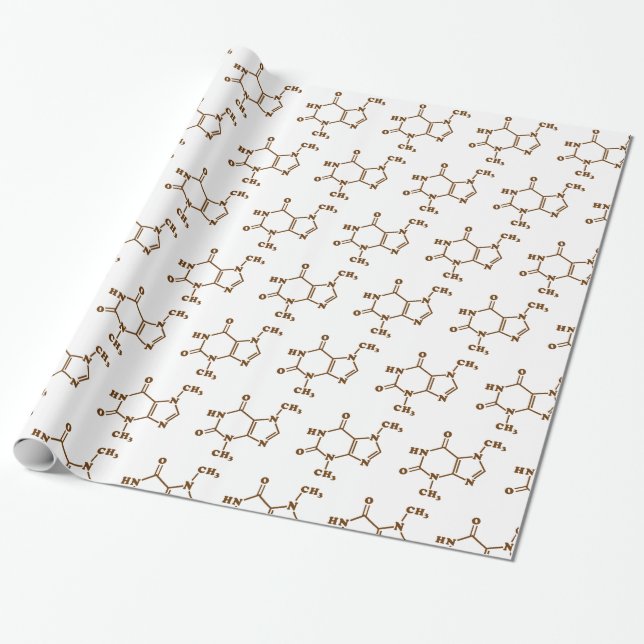 Papel De Regalo Fórmula química molecular de teobromina de chocola (Desenrollado)