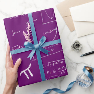 Papel De Regalo Fórmulas Ecuaciones Matemáticas Moradas Graduación