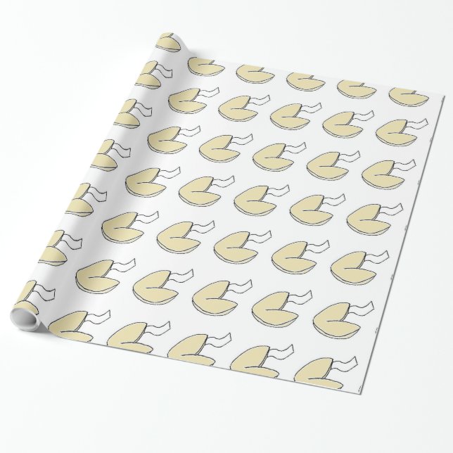 Papel De Regalo Fortune Cookie Lucky Chinese Food Personalizado (Desenrollado)