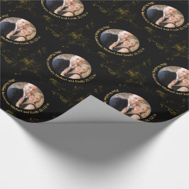 Papel De Regalo FOTO Boda Aniversario GIFT WRAP oro negro