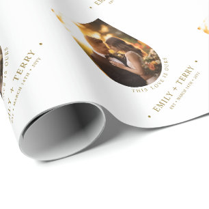 Papel De Regalo Foto Boda de nombres de novias y novias personaliz