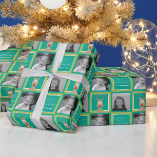 Papel De Regalo Foto con Reno de Dibujos Animados con Feliz Navida