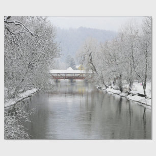 Papel De Regalo Foto cubierta de nieve puente