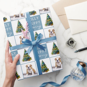 Papel De Regalo Foto de Acuarela de Perro Cachorro Mascota Árbol d