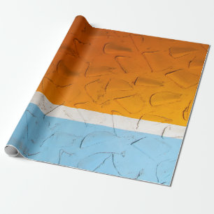 Papel De Regalo Foto de arte naranja, blanco y azul