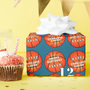 Papel De Regalo Foto de Balón de Baloncesto Feliz Cumpleaños