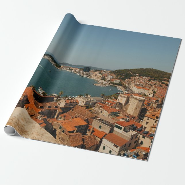 PAPEL DE REGALO FOTO DE CASAS DE TEJIDOS MARRONES (Desenrollado)