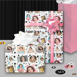 Papel De Regalo Foto de Confetti 30.º documento de envolvimiento d