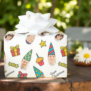 Papel De Regalo Foto de cumpleaños divertida y moderna