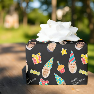 Papel De Regalo Foto de cumpleaños divertida y moderna