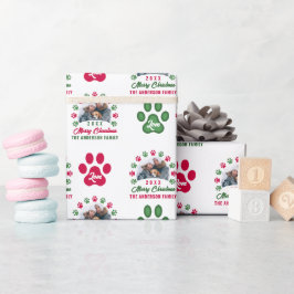 Papel De Regalo Foto de feriado de Navidades con cachorros de cobr