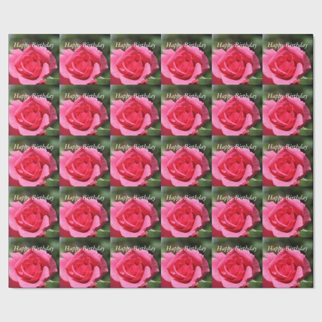 Papel De Regalo foto de flor de rosa rosa caliente de verano perfe (Costura)