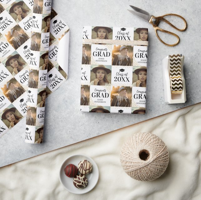 Papel De Regalo Foto de graduado 2 personalizada (Artesanía)
