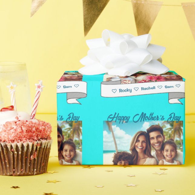 Papel De Regalo Foto de la familia del Personalizado del Día de la (Fiesta de cumpleaños )