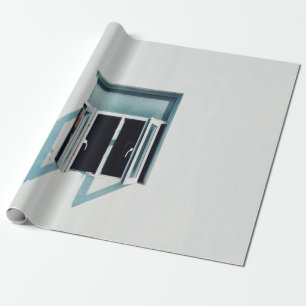 PAPEL DE REGALO FOTO DE LA VENTANA DEL PANEL DE VIDRIO BLANCO